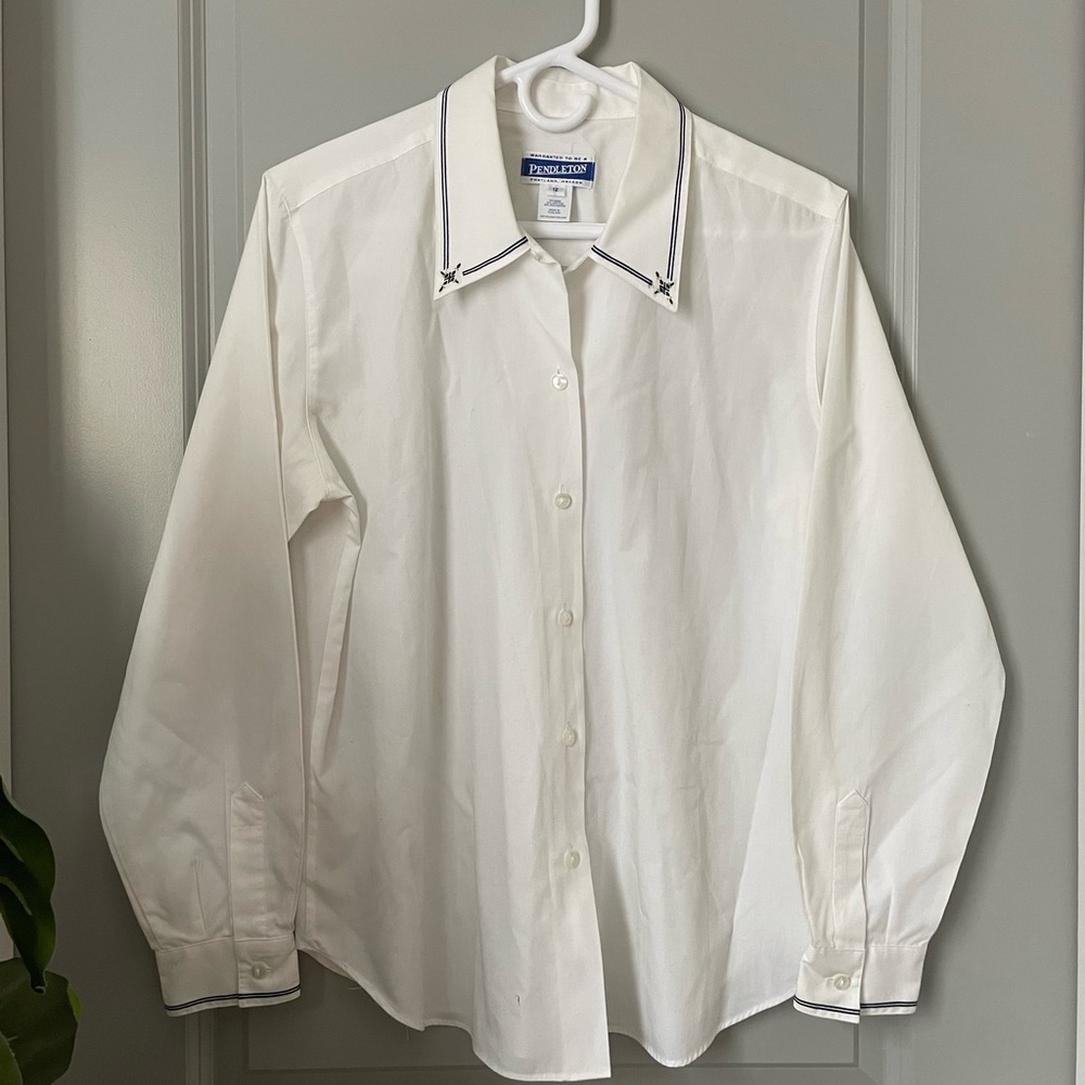 Vintage Pendleton Button Down Embroidered Collar … - image 1